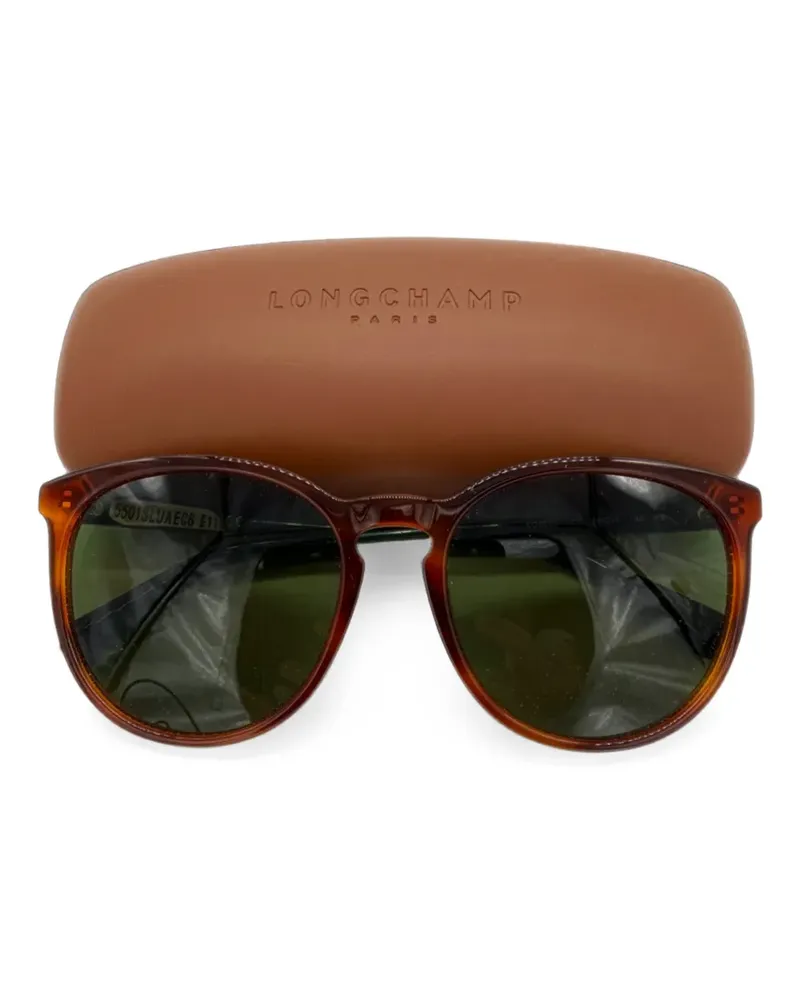 Longchamp tortoiseshell-effect round-frame sunglasses - Braun Braun