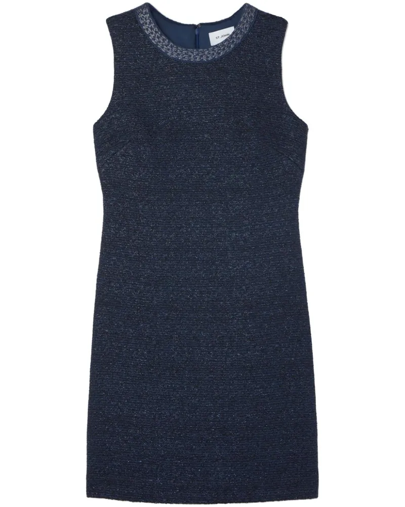 ST. JOHN Minikleid aus Tweed Blau