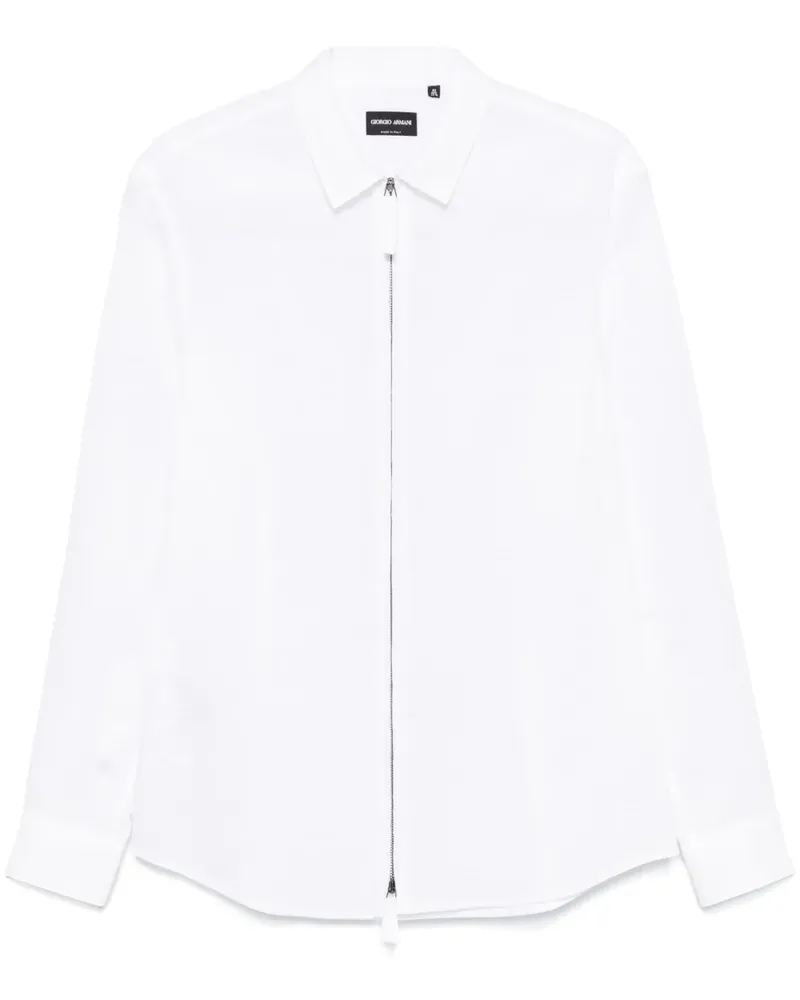 Giorgio Armani Seersucker-Hemd - Weiß Weiß