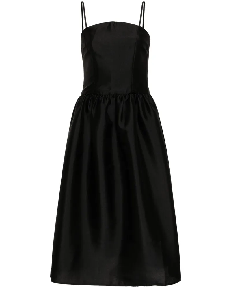 Self-Portrait Midikleid aus Taft - Schwarz Schwarz