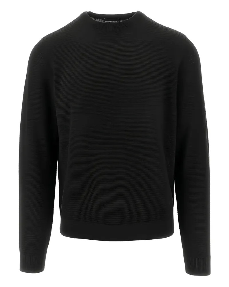 Emporio Armani Gerippter Pullover - Schwarz Schwarz