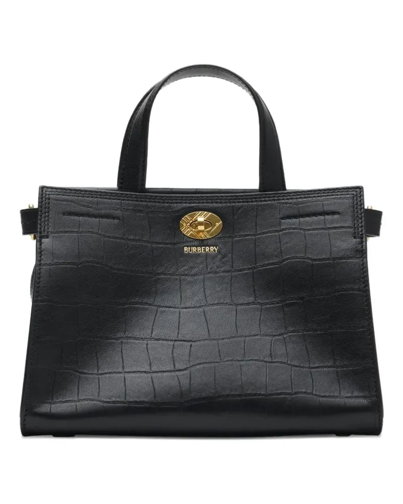 Burberry Cotswolds crocodile-effect mini tote bag - Schwarz Schwarz