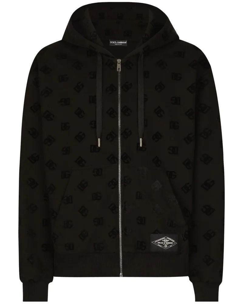 Dolce & Gabbana Hoodie mit Logo-Prägung - Schwarz Schwarz