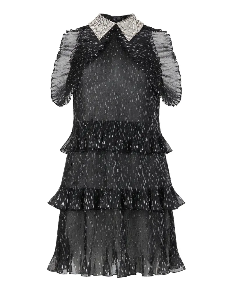 Alberta Ferretti Kleid mit Volants - Schwarz Schwarz