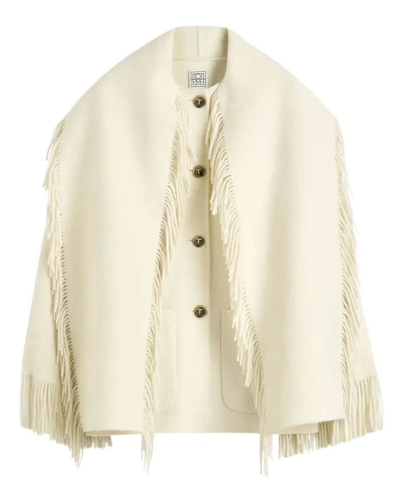 Totême Wolljacke mit Fransensaum - Nude Nude
