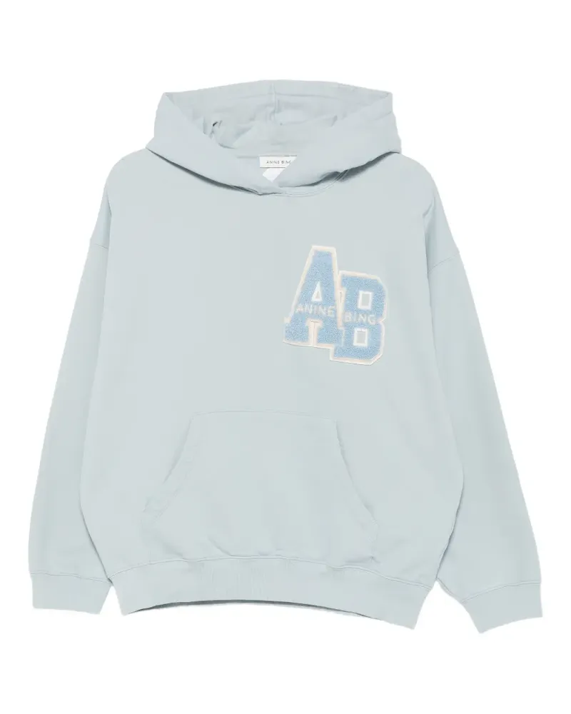 Anine Bing logo-patch hoodie - Blau Blau