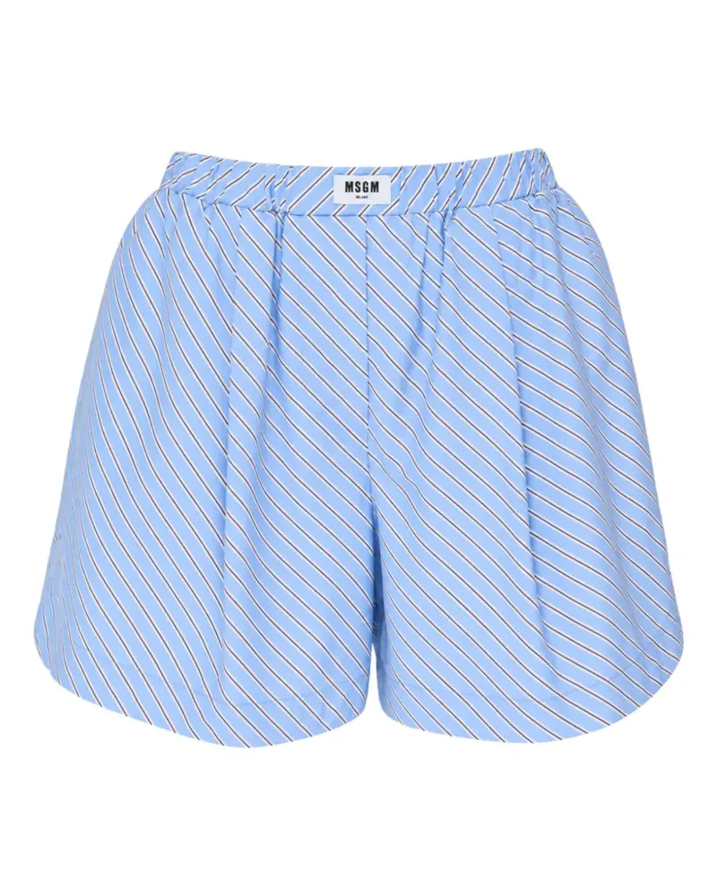MSGM diagonal-stripe shorts - Blau Blau