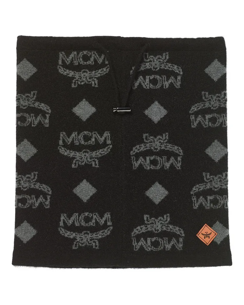MCM Rundschal mit Logo-Patch - Schwarz Schwarz