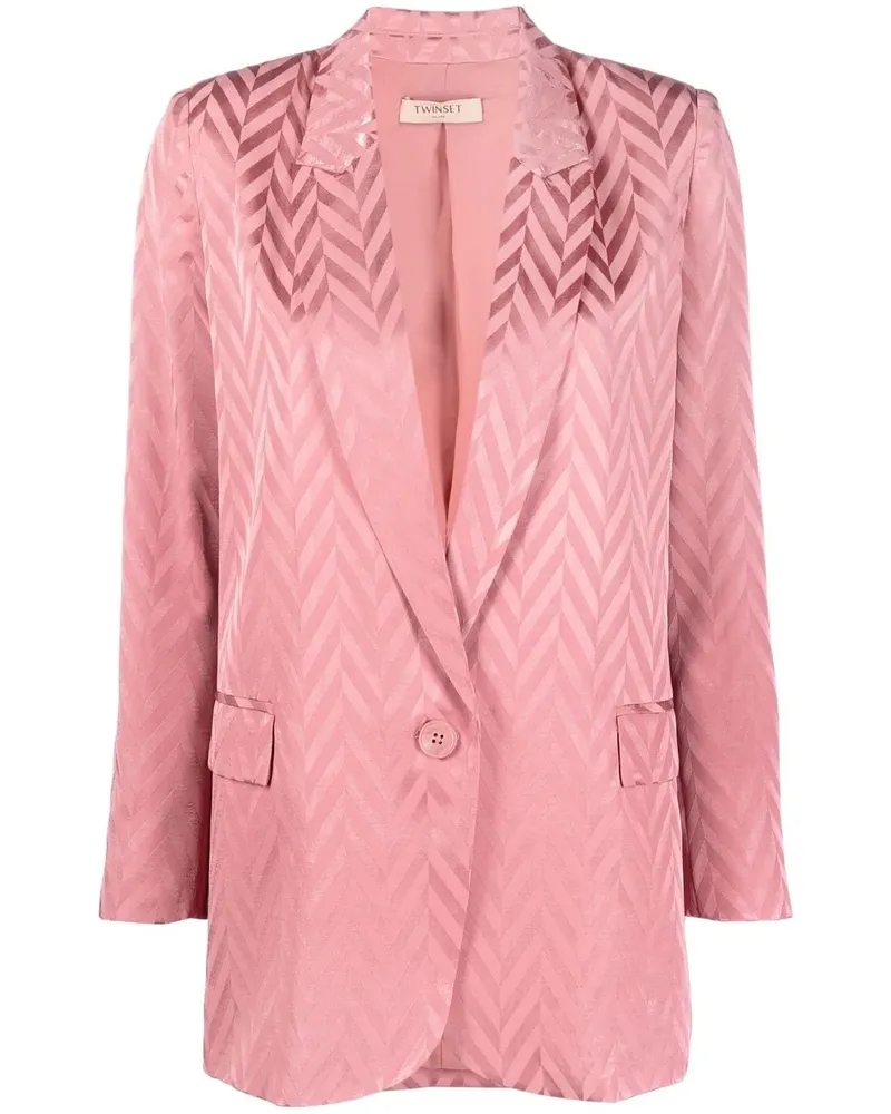Twin-Set Blazer mit Zickzackmuster - Rosa Rosa