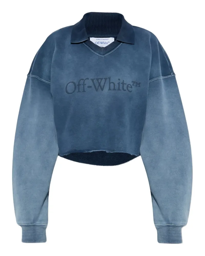 OFF-WHITE collared raw-hem knitwear - Blau Blau