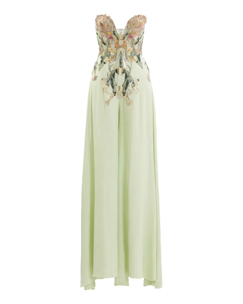 Saiid Kobeisy Bestickter Krepp-Jumpsuit - Grün Grün