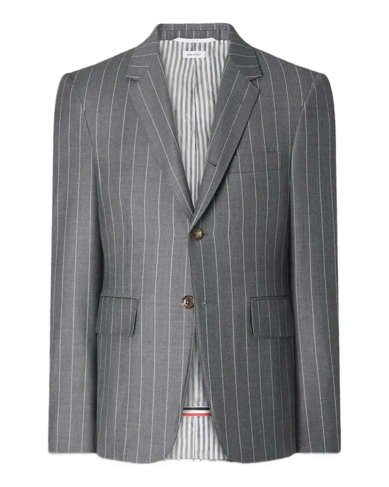 Thom Browne Wolljacke mit Kreidestreifen - Grau Grau