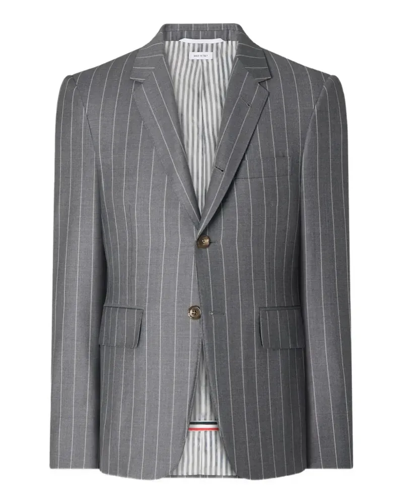 Thom Browne Wolljacke mit Kreidestreifen - Grau Grau