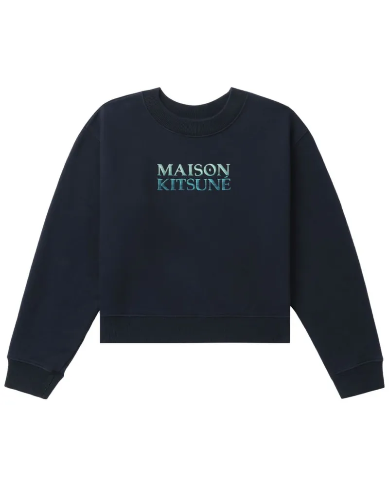 Kitsuné Sweatshirt mit Logo-Stickerei - Blau Blau