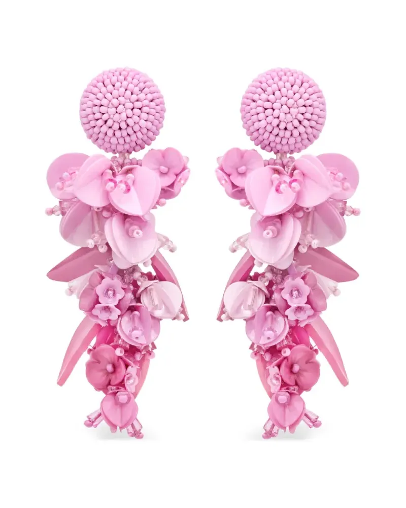 Oscar de la Renta Blumige Hängeohrringe - Rosa Rosa
