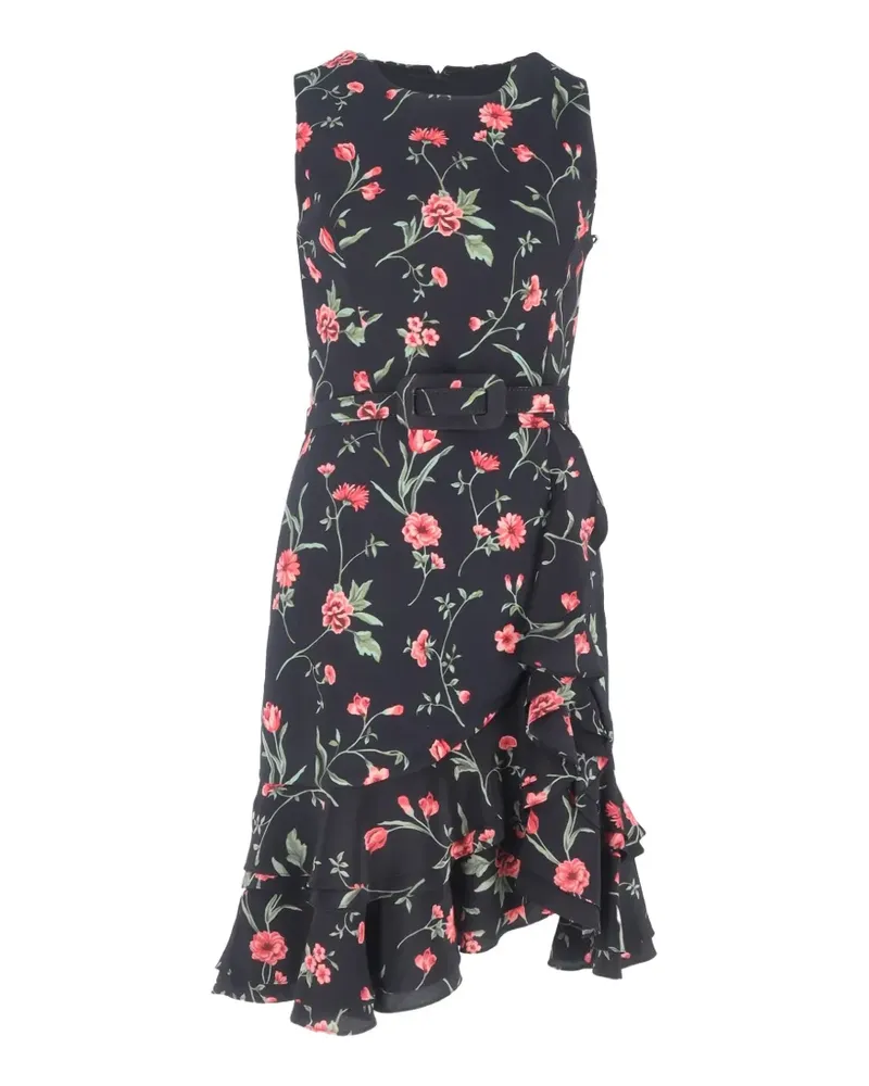 Michael Kors floral-print belted dress - Schwarz Schwarz