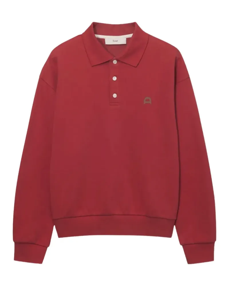 Dunst Pullover mit Polokragen und Logo-Stickerei - Rot Rot