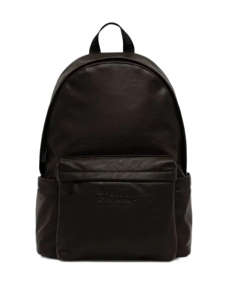 Blauer logo-embossed backpack - Braun Braun