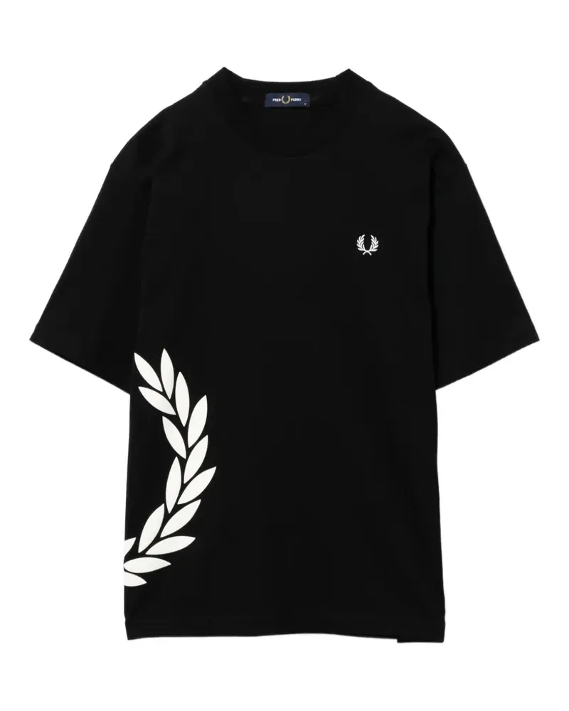 Fred Perry T-Shirt mit Logo-Stickerei - Schwarz Schwarz