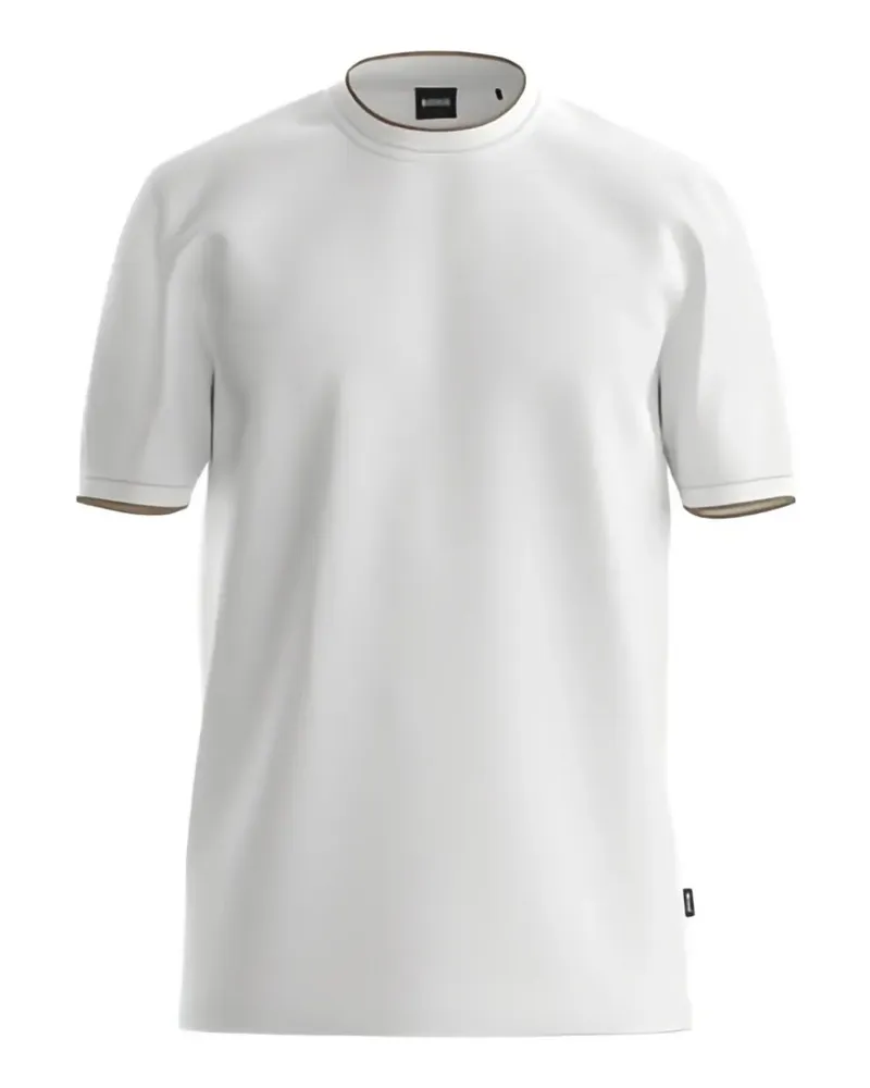 HUGO BOSS Schmales T-Shirt mit Kontrastdetails - Weiß Weiß