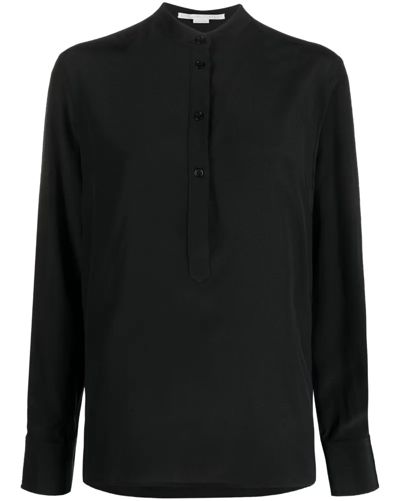 Stella McCartney Bluse mit Stehkragen - Schwarz Schwarz