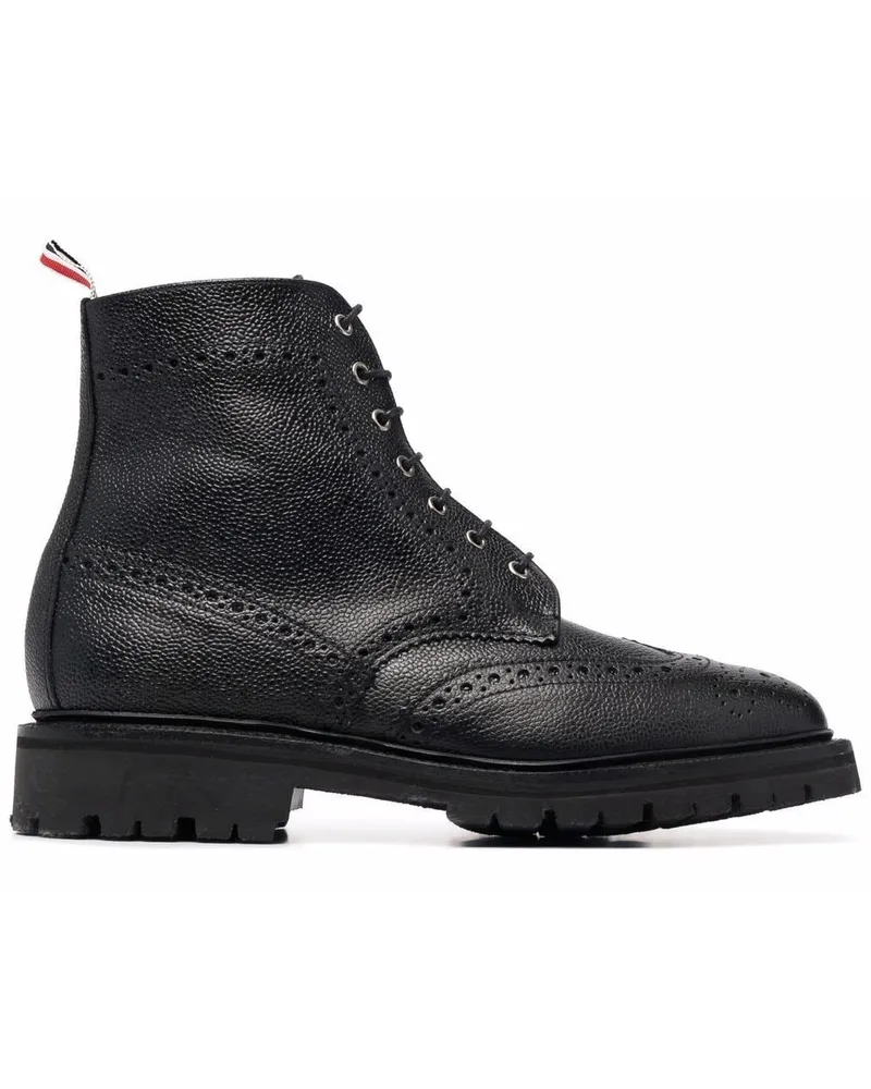 Thom Browne Schnürstiefel mit Budapestermuster - Schwarz Schwarz