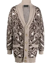 Philipp Plein Cardigan mit Paisley-Print Nude