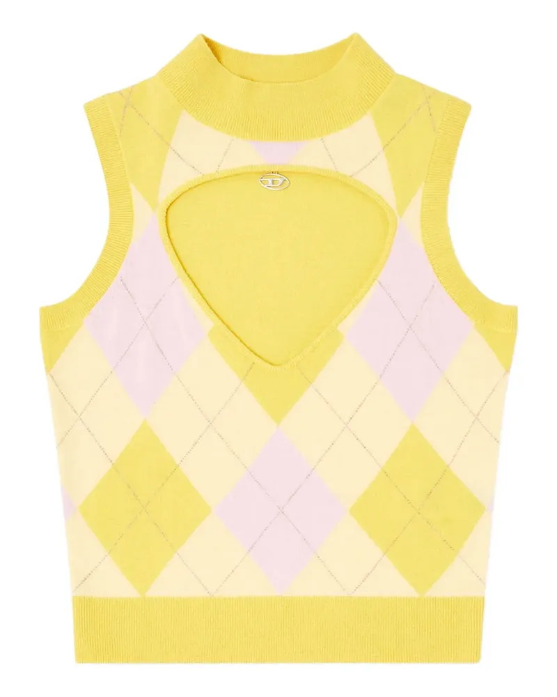 Diesel M-Romko-Sl Wollweste mit Cut-Out - Gelb Gelb