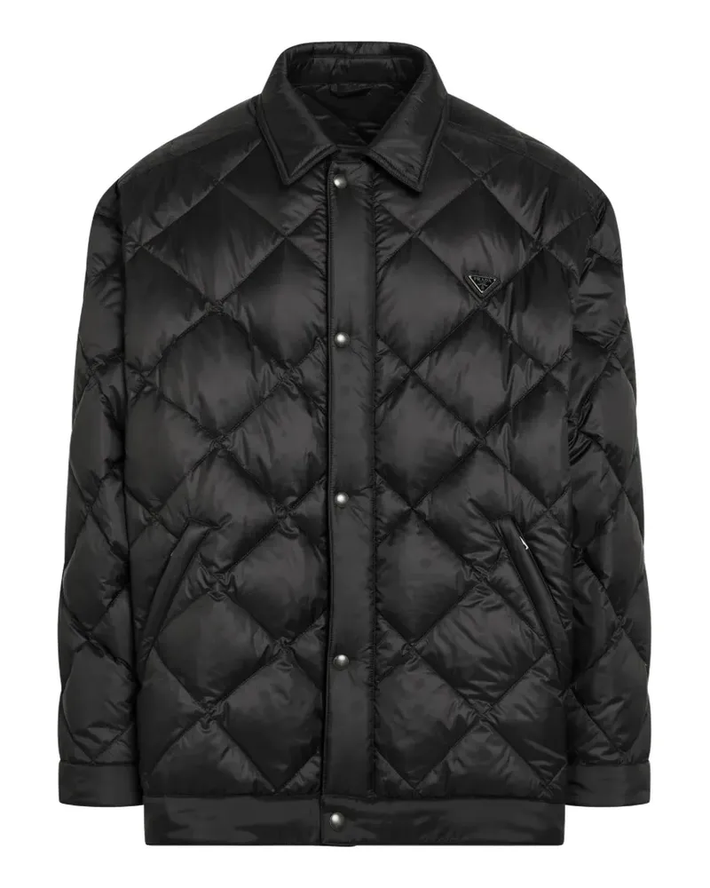 Prada technical fabric down coat - Schwarz Schwarz