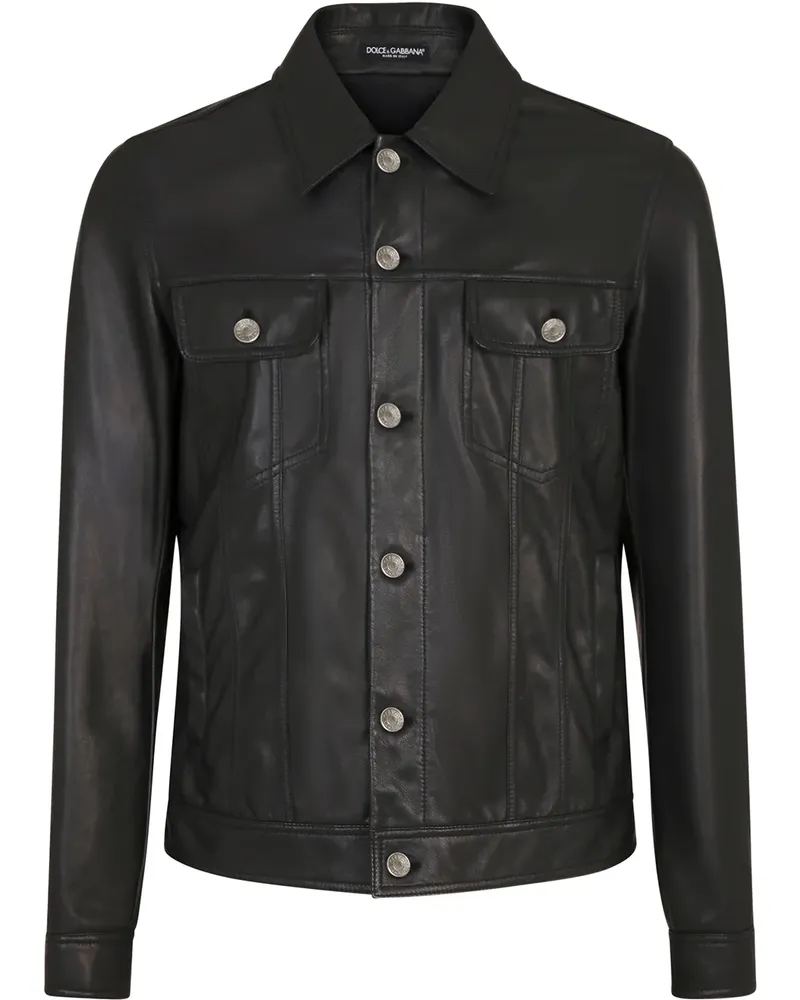 Dolce & Gabbana Jacke mit Glanzoptik - Schwarz Schwarz
