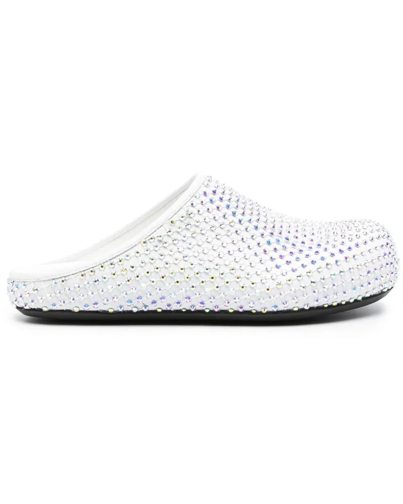 Marni Slipper mit Strass - Weiß Weiß