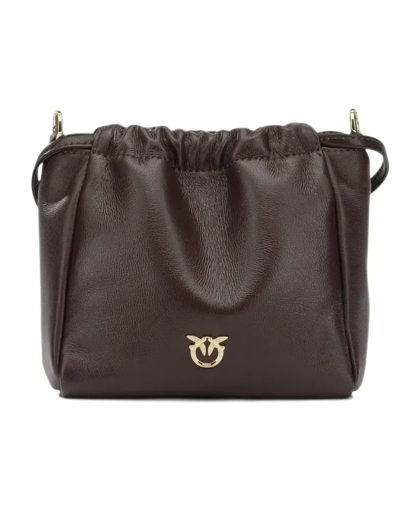 Pinko Love Birds Clutch mit Blumenapplikation - Braun Braun