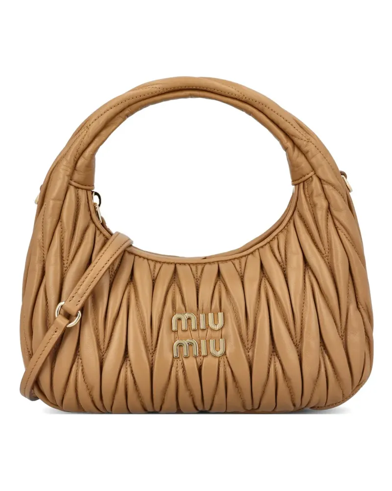 Miu Miu Wander matelassé leather mini bag - Braun Braun