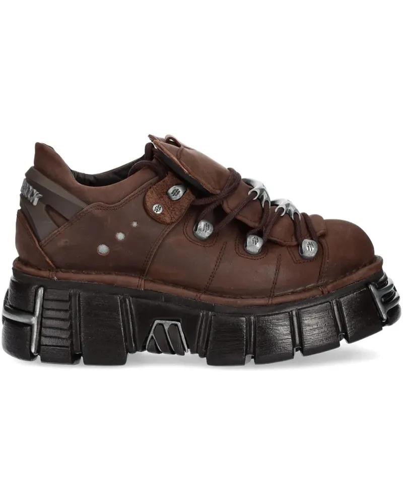 New Rock Schnürschuhe mit Plateausohle - Braun Braun