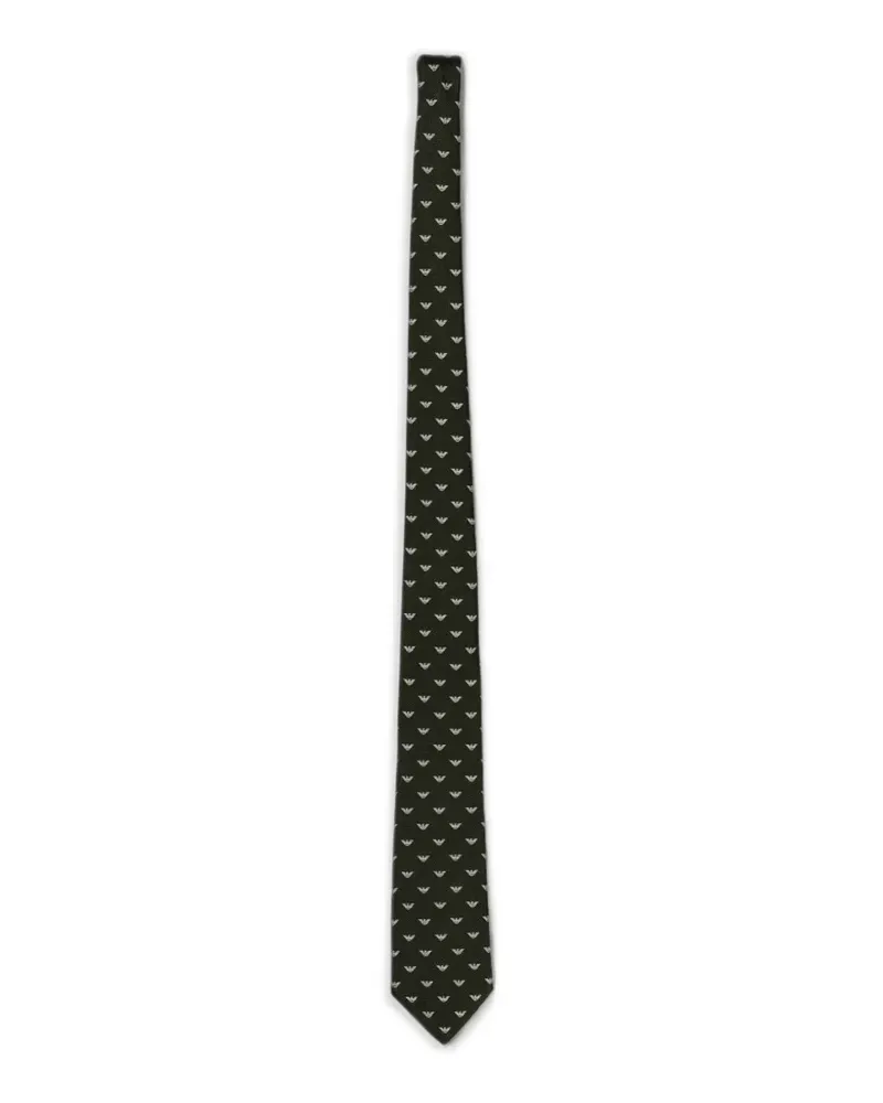 Emporio Armani Seidenkrawatte mit Monogramm - Grün Grün