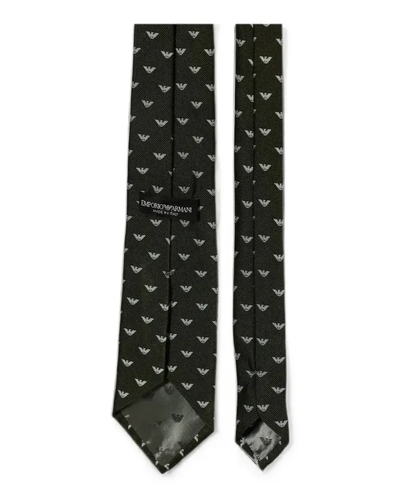 Emporio Armani monogram silk tie - Grün Grün