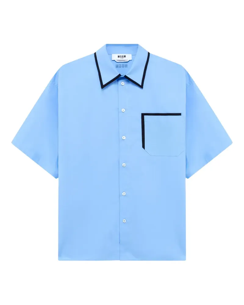 MSGM Besticktes Hemd mit Paspelierung - Blau Blau