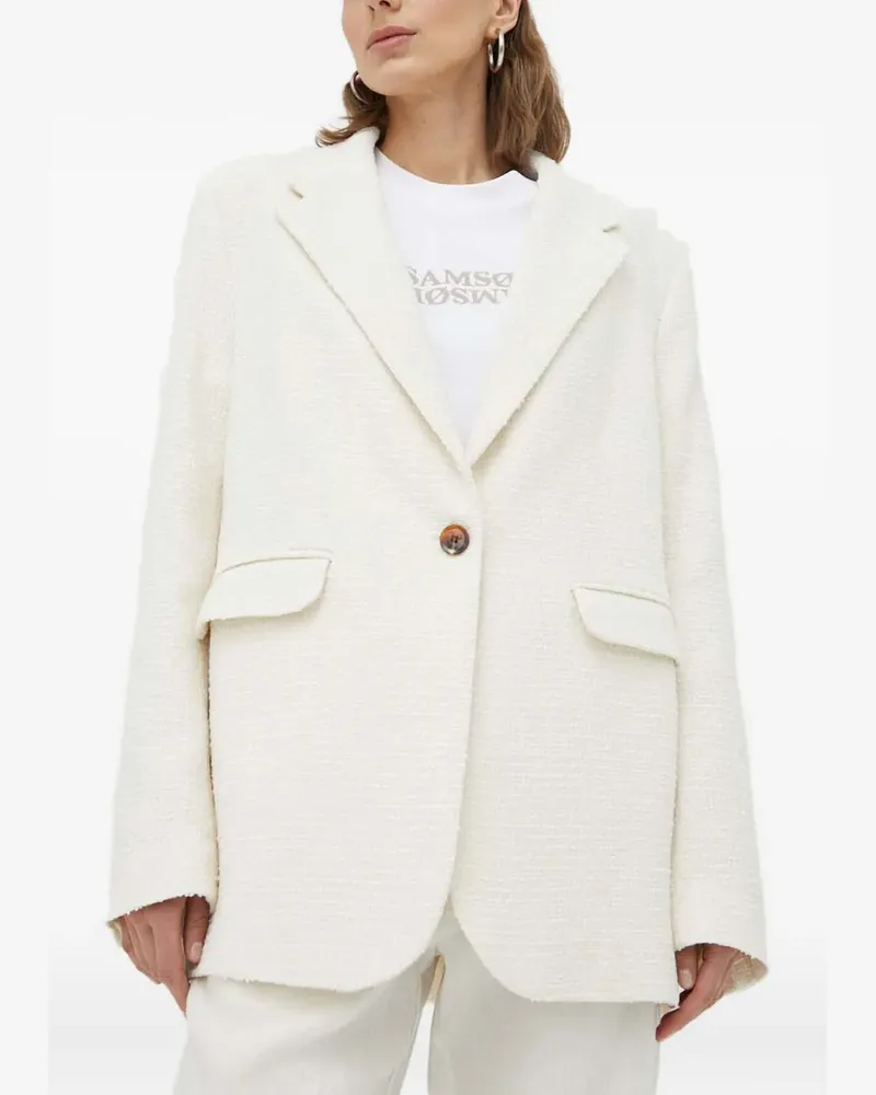 Samsøe & Samsøe Bouclé-Blazer mit Seitentaschen - Nude Nude