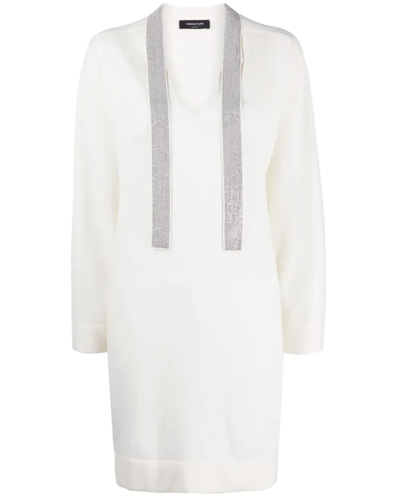 Fabiana Filippi Verziertes Kleid - Weiß Weiß