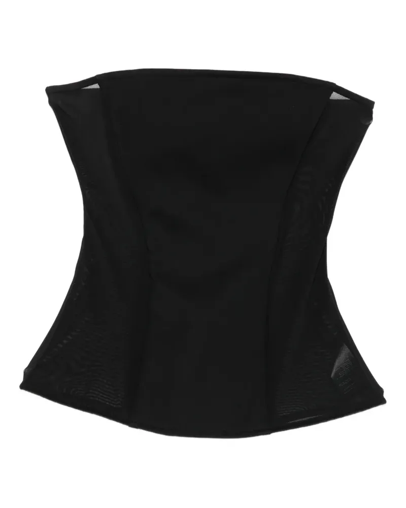 Alex Perry Schulterfreie Mesh-Corsage - Schwarz Schwarz