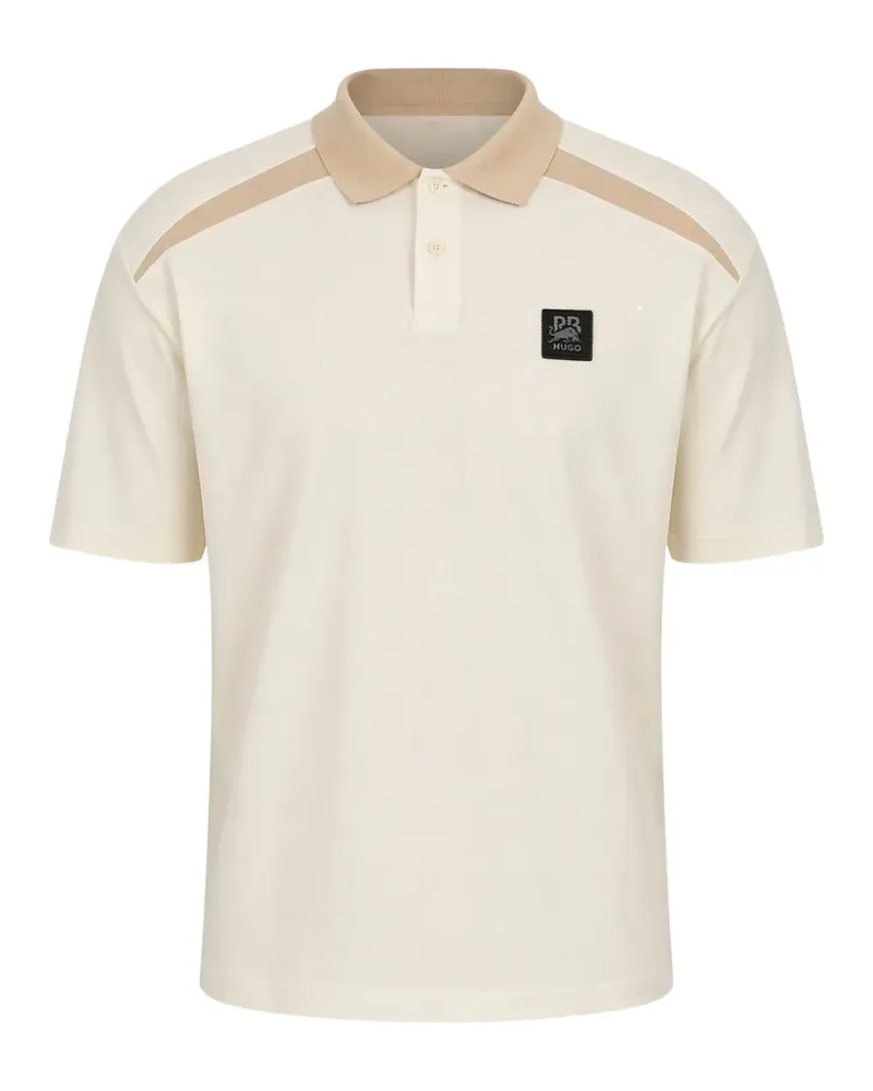 HUGO BOSS logo-patch polo shirt - Nude Nude