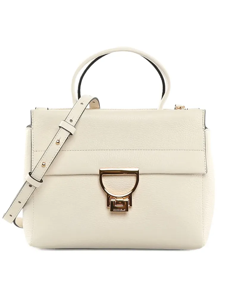 Coccinelle medium Arlettis gold-tone lock leather tote bag - Weiß Weiß