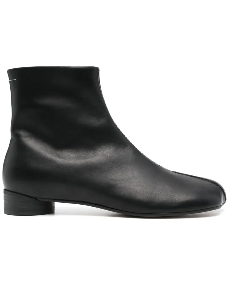 Maison Margiela Knöchelhohe Lederstiefel - Schwarz Schwarz