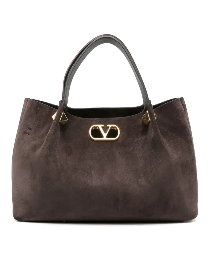 Valentino Garavani VLogo Signature Rockstud tote bag - Braun Braun