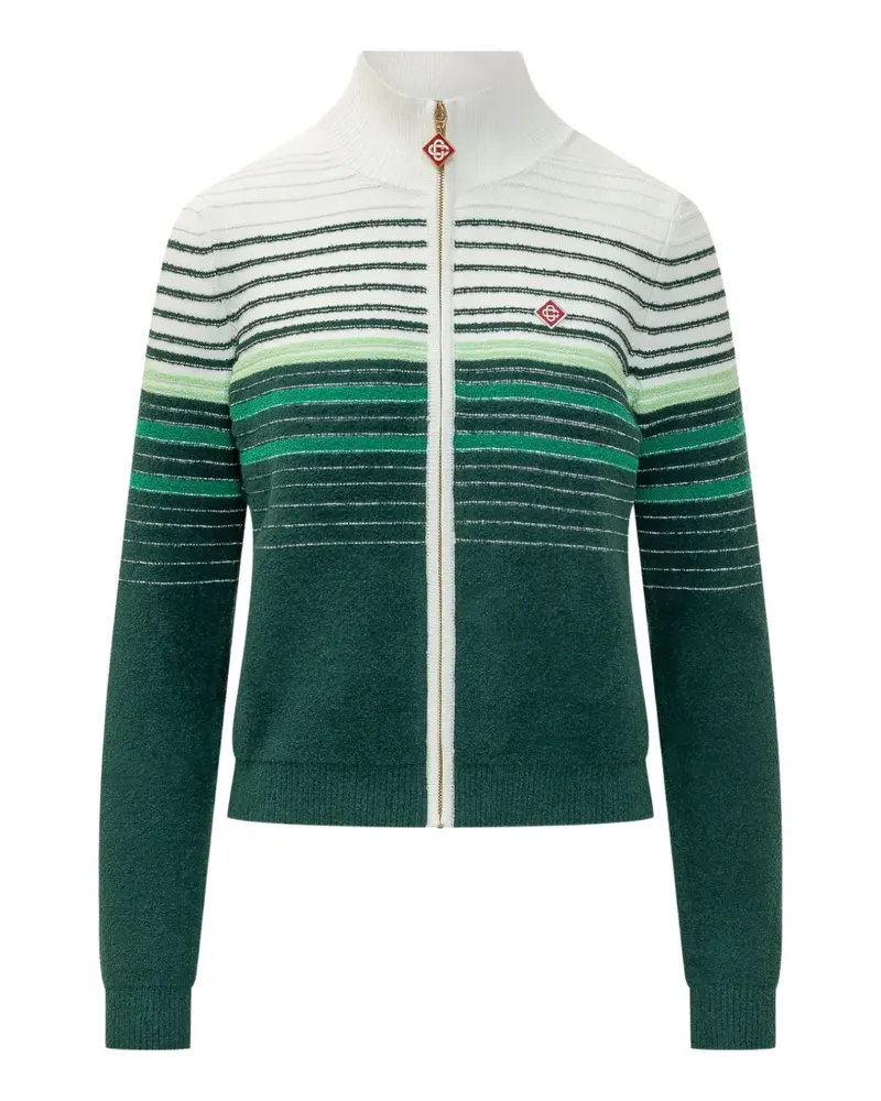 Casablanca Paris striped zip-up cardigan - Grün Grün