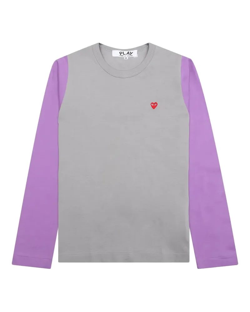 Comme des Garçons Langarmshirt mit Herz-Logo - Grau Grau