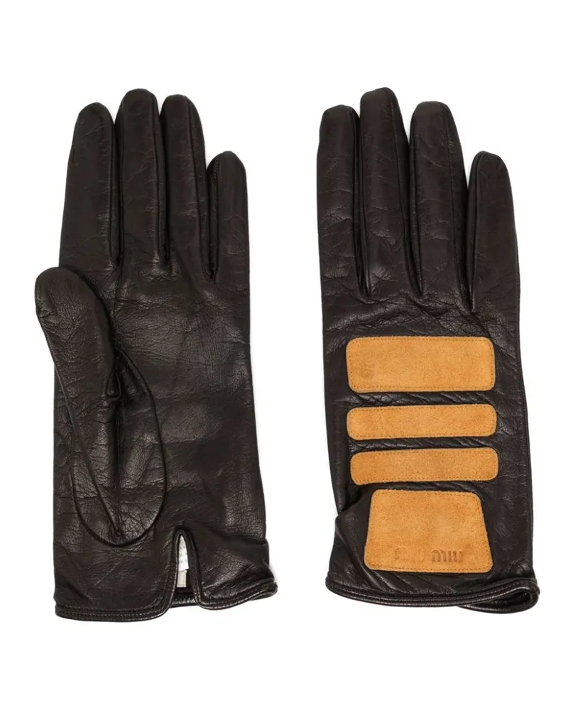 Miu Miu Handschuhe im Patchwork-Look - Braun Braun