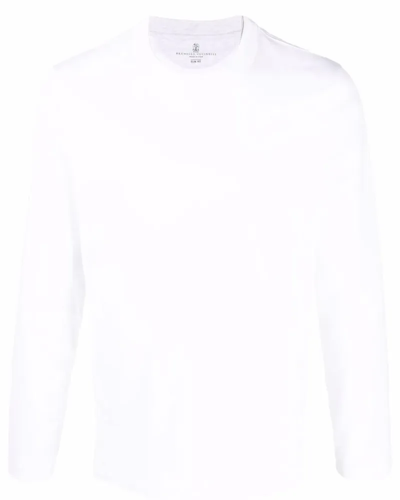 Brunello Cucinelli Klassisches Langarmshirt - Weiß Weiß