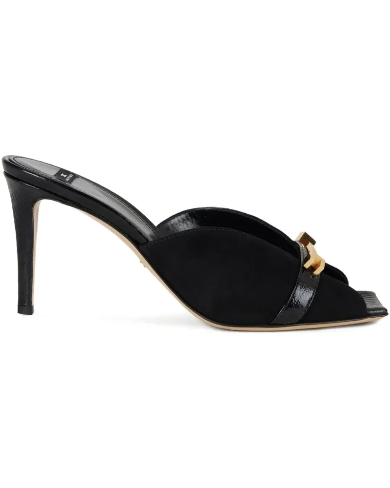 Elisabetta Franchi Riviera Sandalen mit Logo und Schmucksteinen 80mm - Schwarz Schwarz