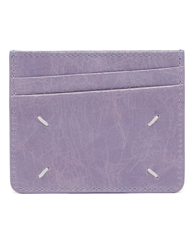 Maison Margiela crackled-leather card holder - Violett Violett